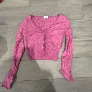 Aritzia Cropped Button Sweater